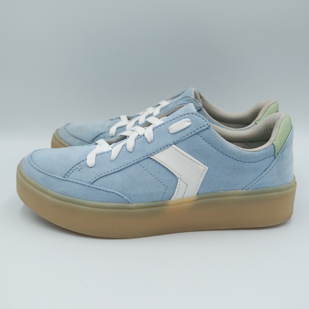 Dr Scholls Time Off Light Blue Platform Sneakers Womens Lace Up Gum Sole 8.5